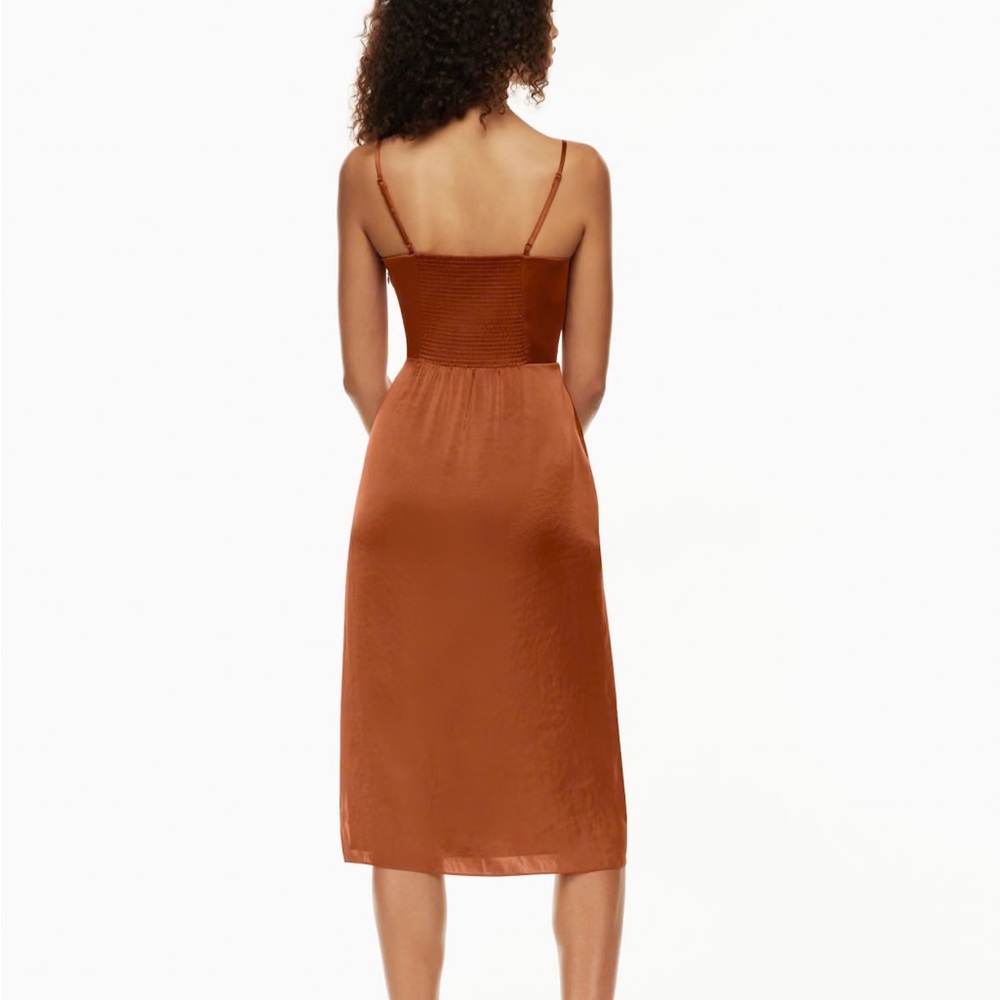 Aritzia Magdalena Satin Dress size 4 Rust - Picture 2 of 6